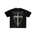 Sacrifice Gothic Cross Graphic Oversized T-Shirt