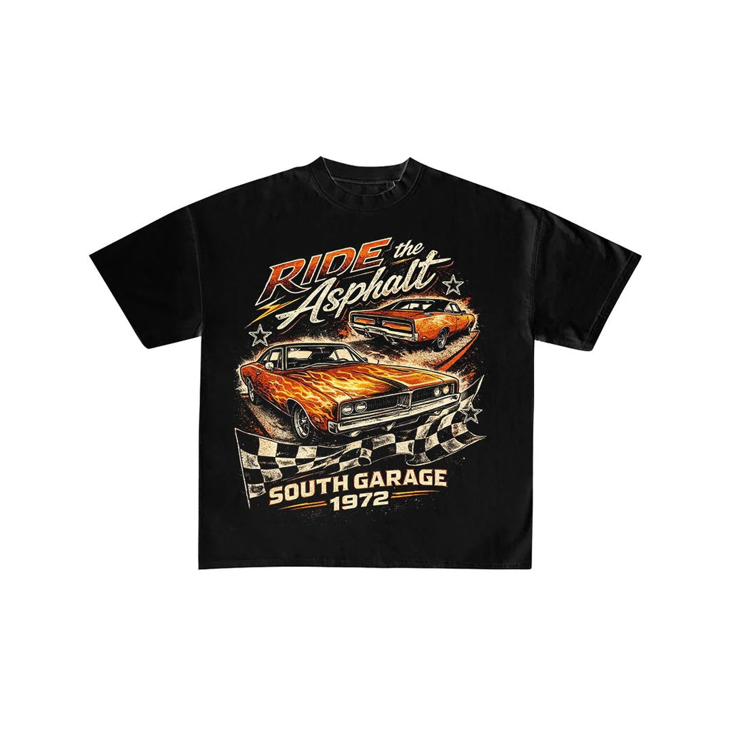 Vintage Muscle Car Ride the Asphalt Graphic Tee