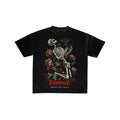 Grimrose Skeleton & Roses Black Graphic T-Shirt