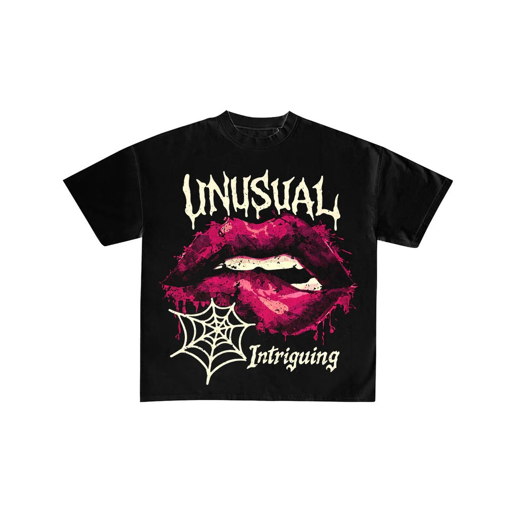 Unusual Intriguing Pink Lips Graphic Tee