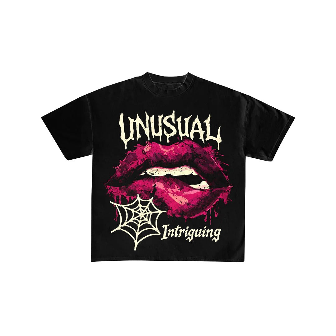 Unusual Intriguing Pink Lips Graphic Tee