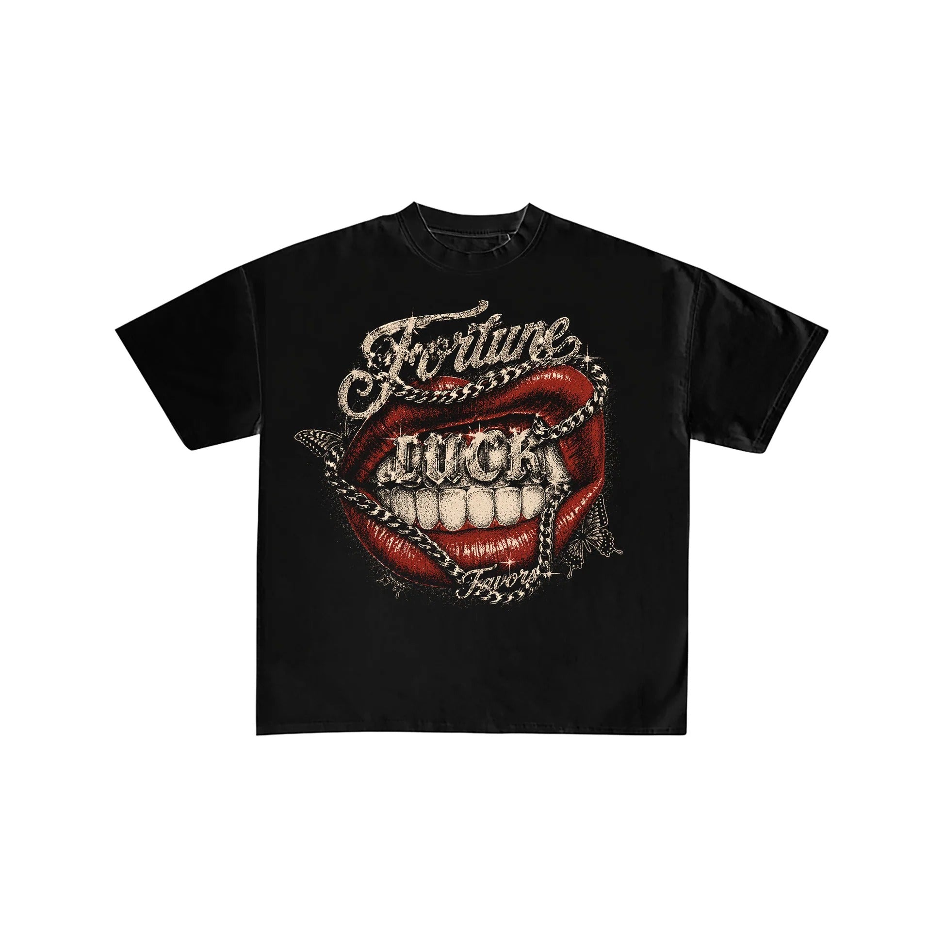 Fortune Favors Luck Graphic Oversized T-Shirt