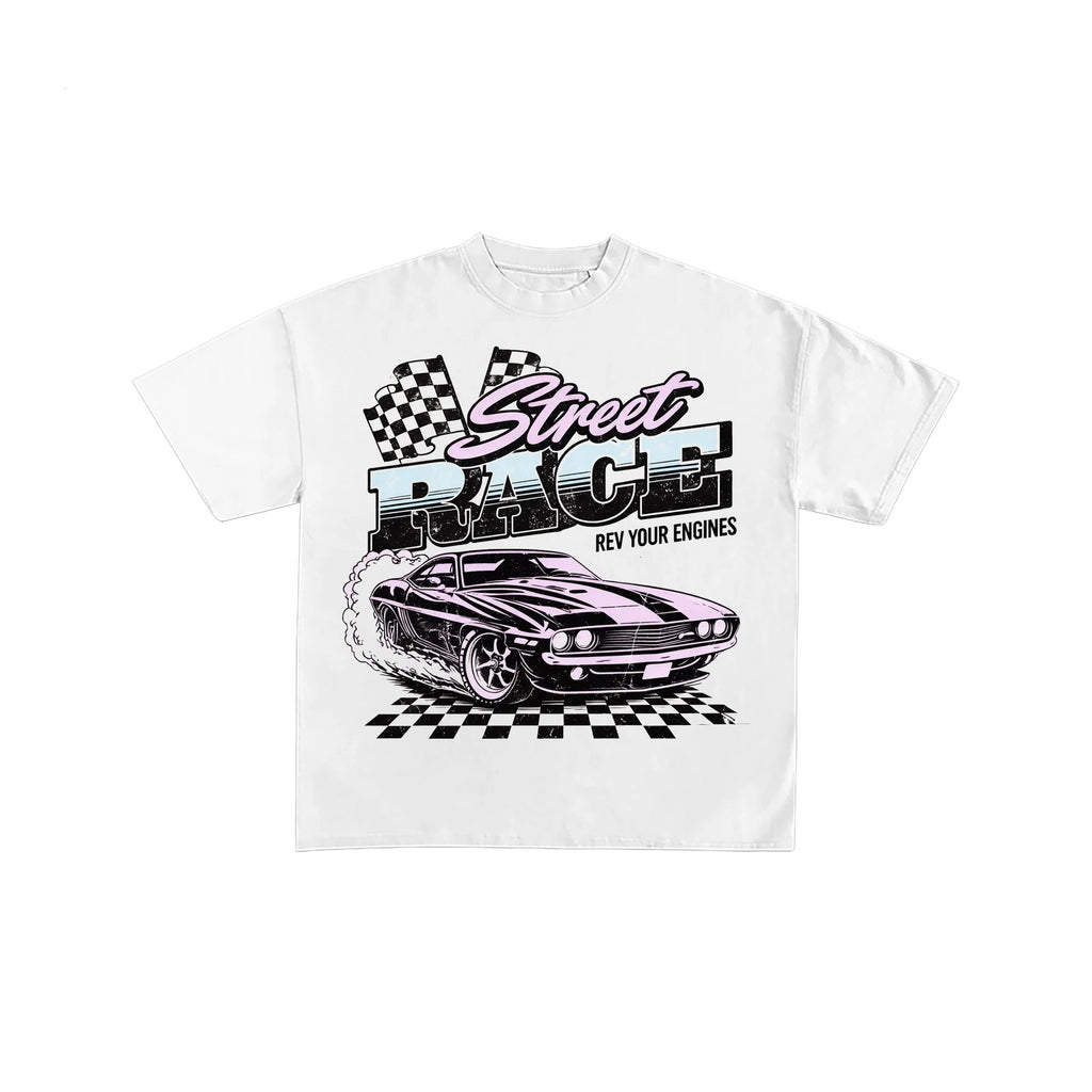 Vintage Street Race Graphic Tee Muscle Car Shirt