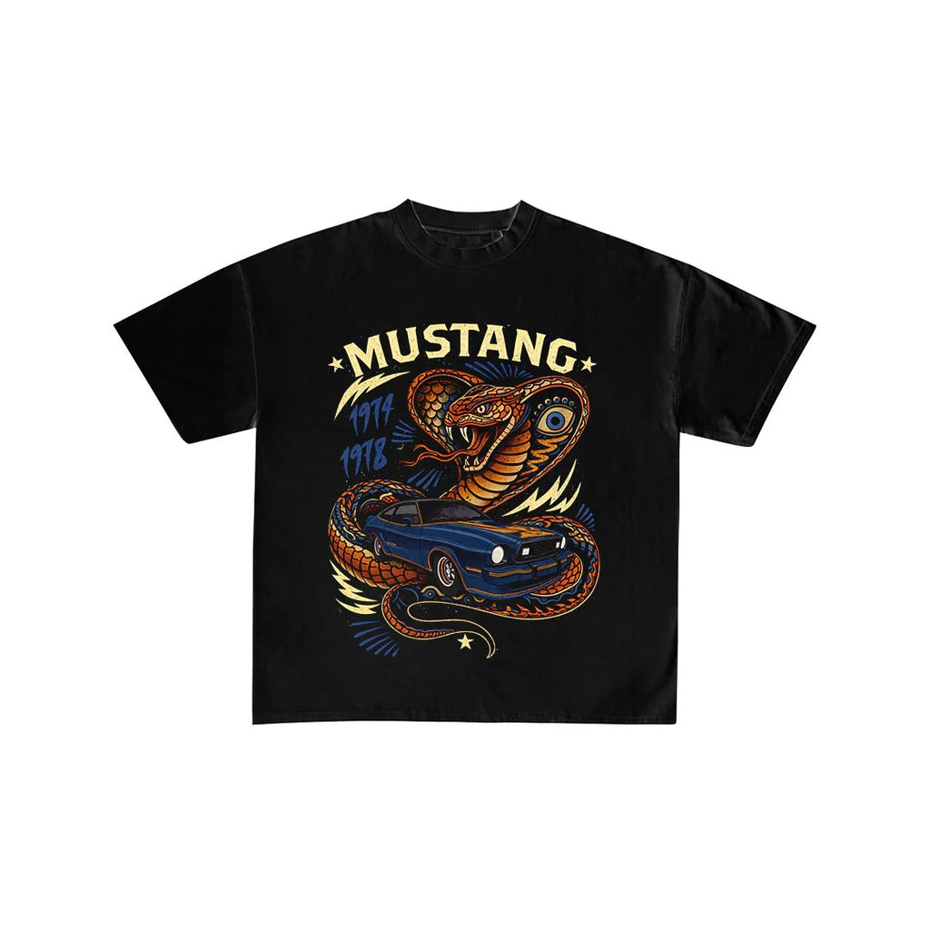 Vintage Mustang Cobra King Graphic Car T-Shirt