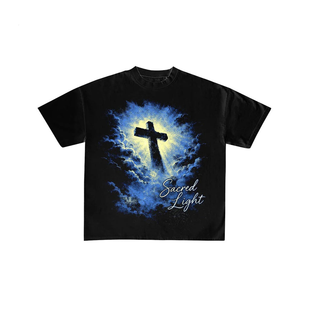 Sacred Light Oversized Christian Cross T-Shirt