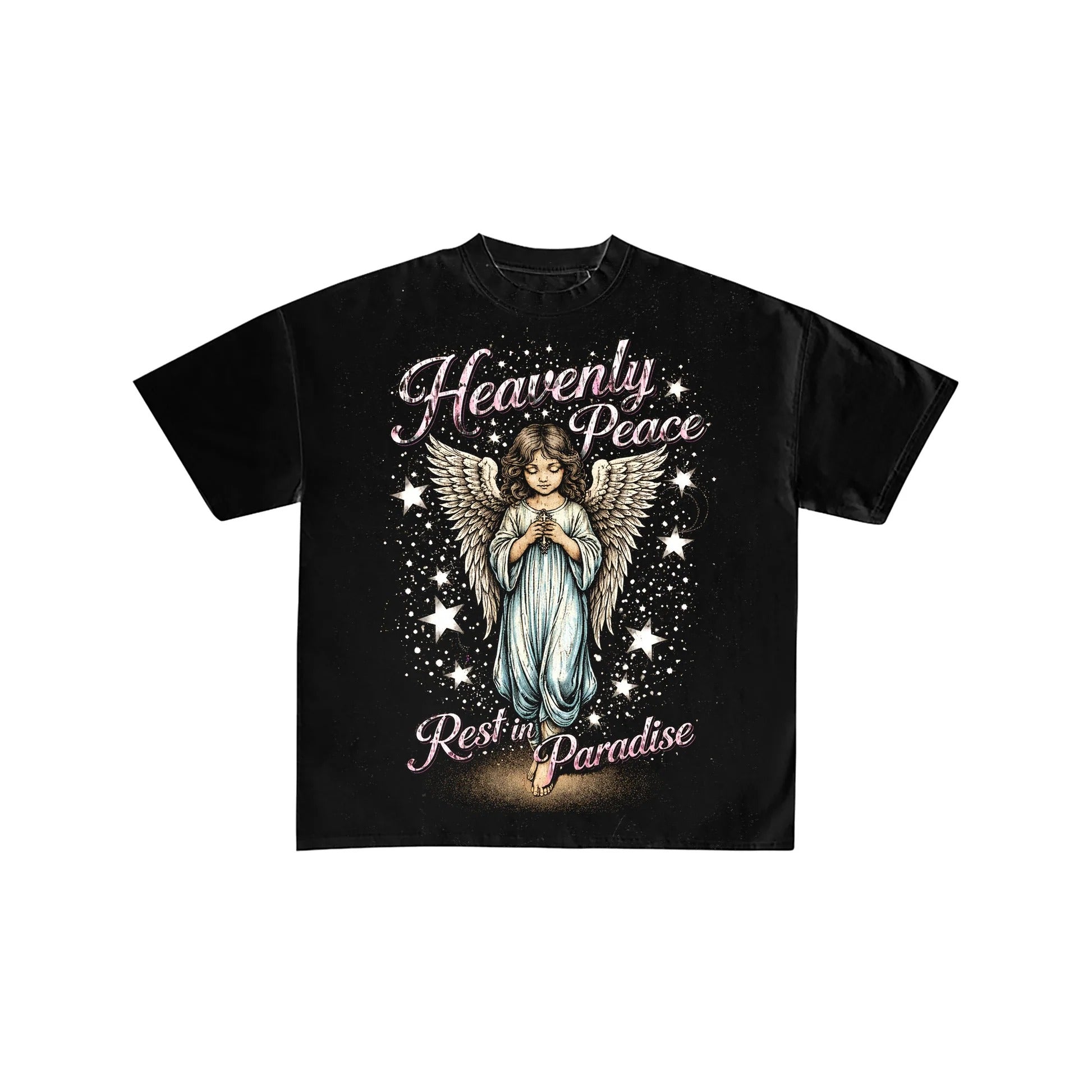 Heavenly Peace Angel Rest in Paradise Graphic Tee