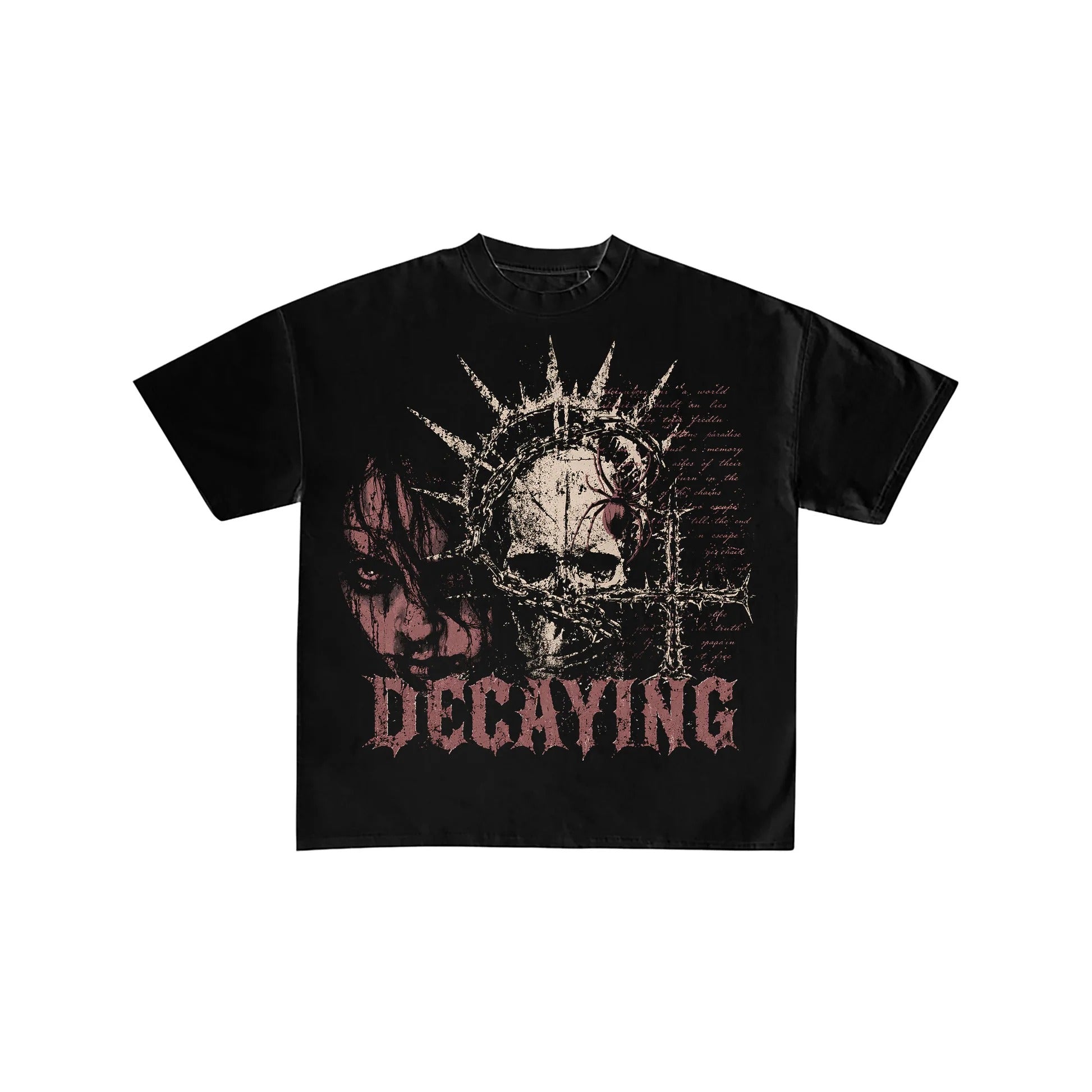 Gothic Skull Decaying Graphic Oversized T-Shirt